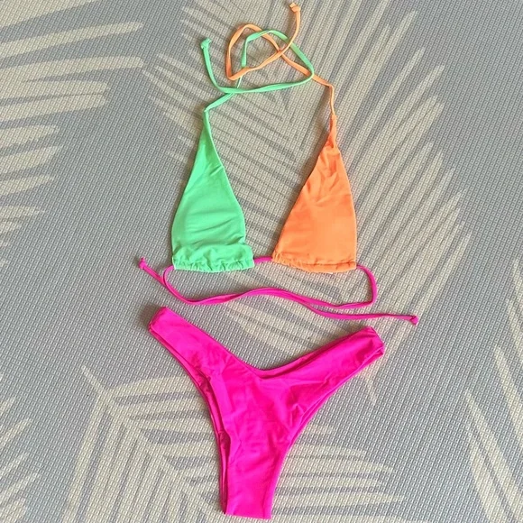 Vibrant Neon Bikini Set - Picture 1 of 8